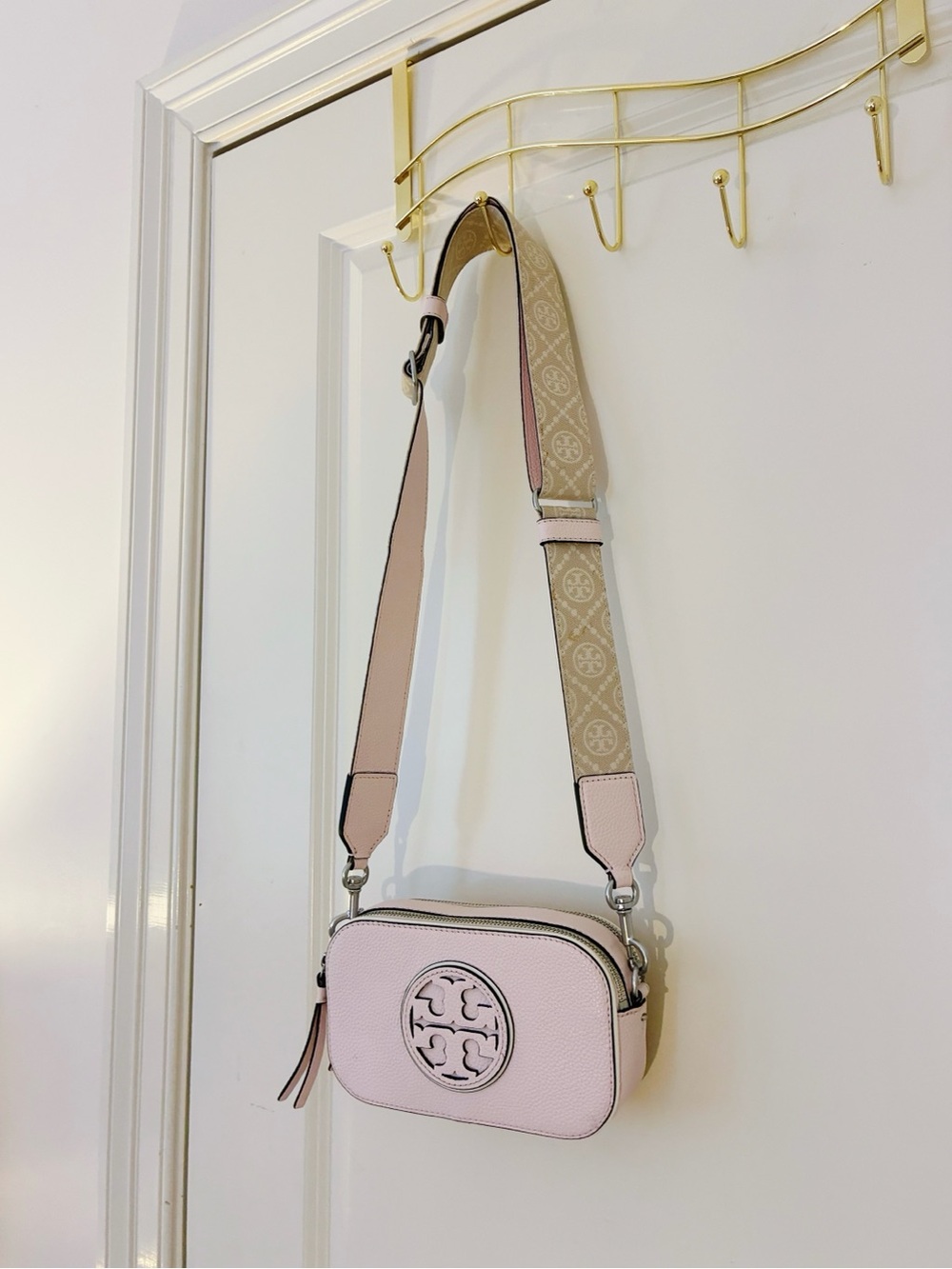 Tory Burch Mini Miller Crossbody Bag in Pale Pink